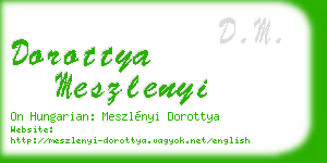 dorottya meszlenyi business card